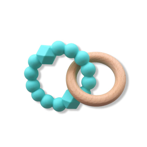 Moon Teether Silicone and Wood ring