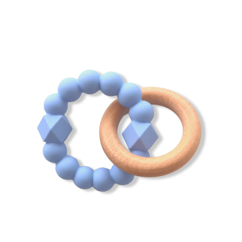 Moon Teether Silicone and Wood ring