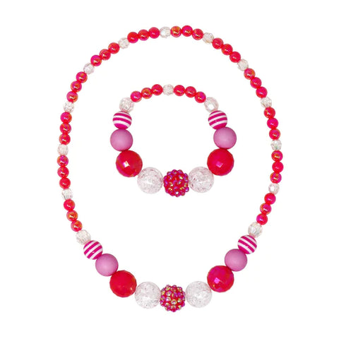 Hot Pink Raspberry Delight Stretch Beaded Necklace