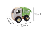 Toy Vehicle -Wooden Recycle Truck with Rubber Wheels