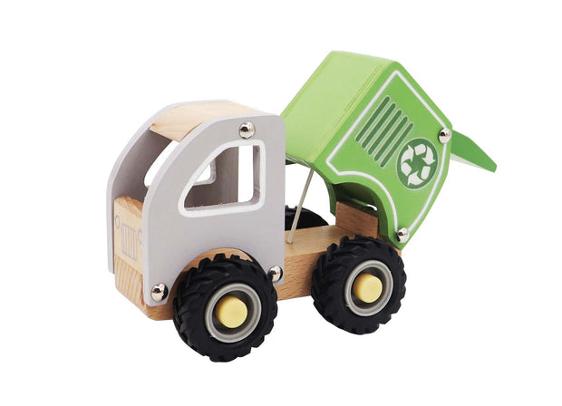 Toy Vehicle -Wooden Recycle Truck with Rubber Wheels