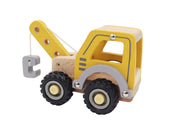 Construction Vehicle -Wooden Crane with Rubber Wheels