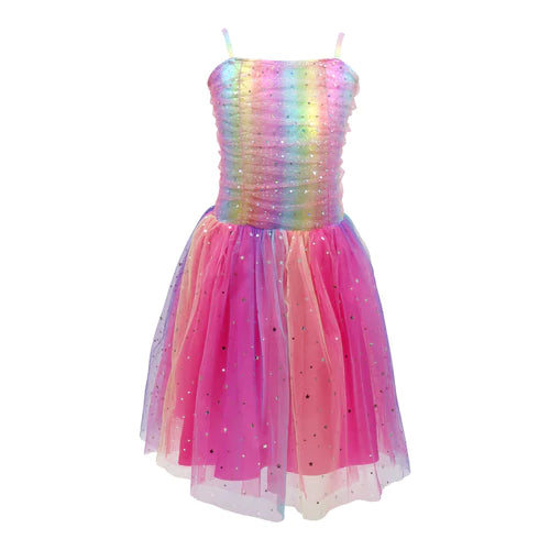 Rainbow Ruched Sparkle party dress - size 3-4 realtoys Rainbow Ruched Sparkle party dress - size 3-4 realtoys