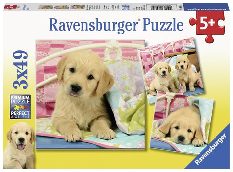3 x 49pce Cute Puppy Dogs Puzzles