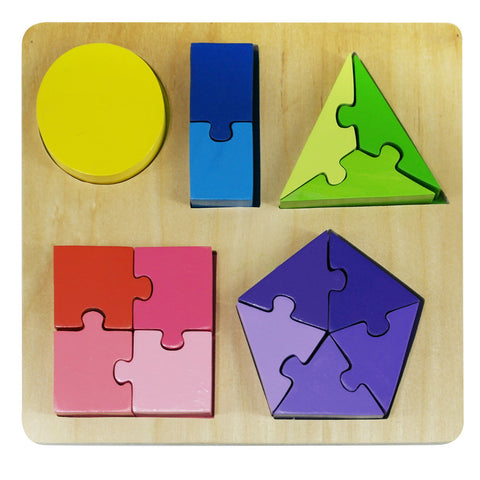 Wooden Shape jigsaw Fraction Puzzle