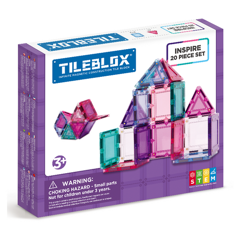 Tileblox 20 piece Magnetic Blocks - Inspire Pastel