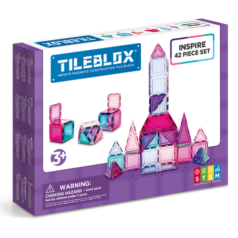 Tileblox 42 piece Magnetic Blocks - Inspire Pastel