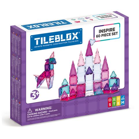 Tileblox 60 piece Magnetic Blocks - Inspire Pastel