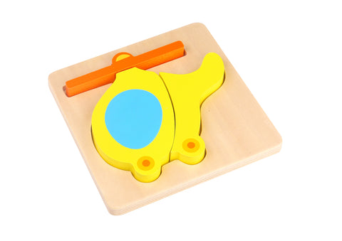 Shape Block puzzle - Yellow Helicopter