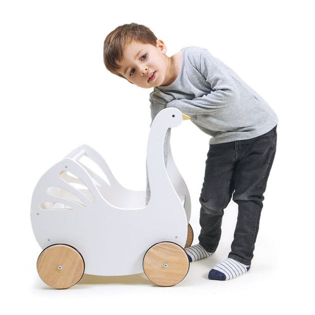 Wooden Swan Pram – realtoys