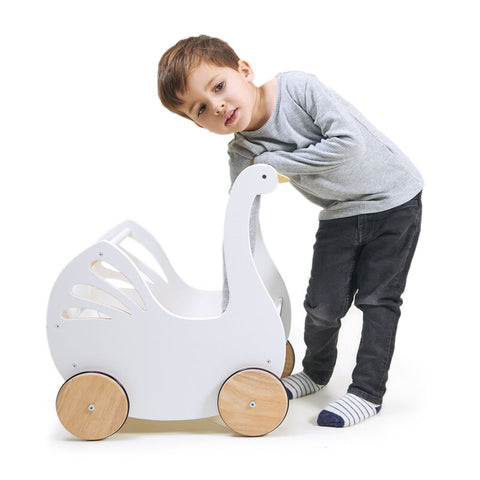 Wooden Swan Pram