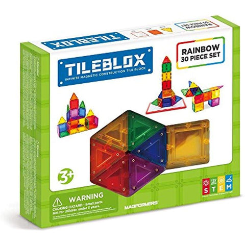 Tileblox 30 piece Magnetic Rainbow Blocks
