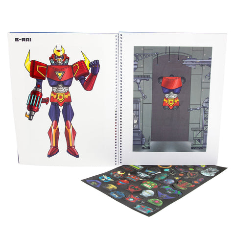Create your own Robot action sticker book