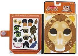On The Go Make-a-Face Reusable Sticker Pad -  Safari