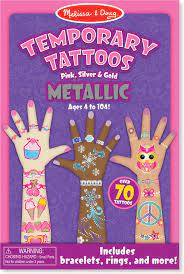 Temporary Tattoos Pink, Silver and Gold