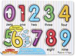 Lift and See Peg Puzzle - Numbers