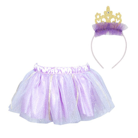Dreamy Princess Skirt and Headband Crown Set - Pink
