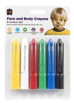 Face and Body Crayons 6 colour set