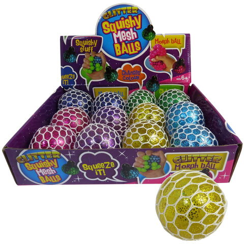 Glitter squishy mesh balls