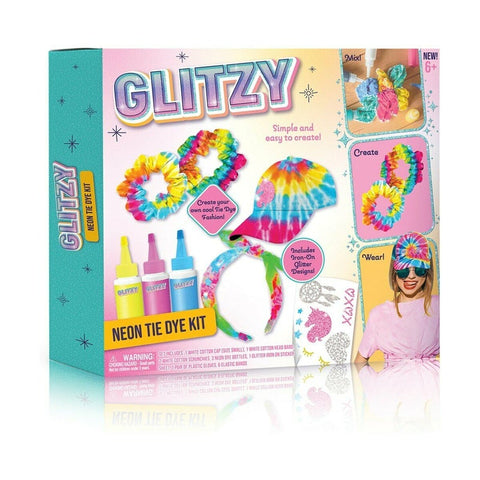 Glitzy Neon Tie Dye Cap and accessories Kit