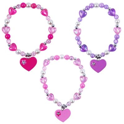 Heart with Flower and Diamante Bracelet