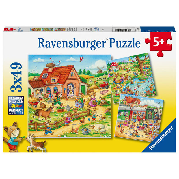 3 x 49Pce Animal Vacation Puzzles