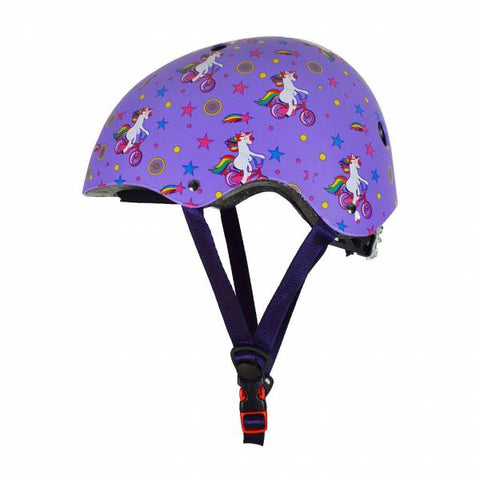 Kiddimoto helmet - purple unicorns - Small