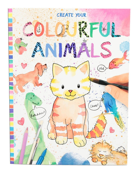 Colourful Animals colour and draw book