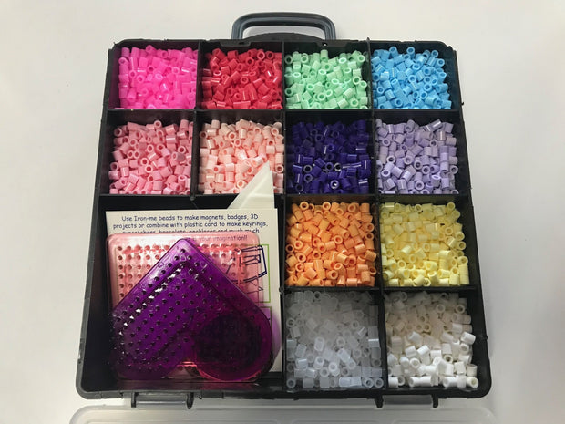 Iron Me Beads - Divided box and templates - Pastel