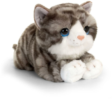 Cuddle Kitten Laying Grey 32cm