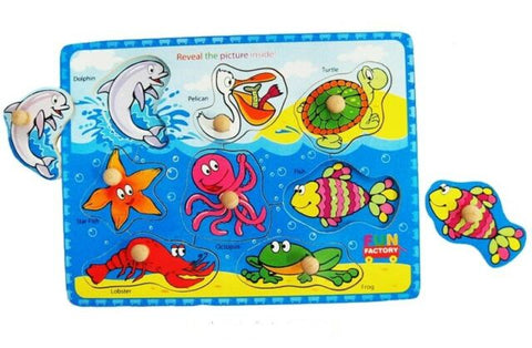Sea Animals Puzzle with Knobs