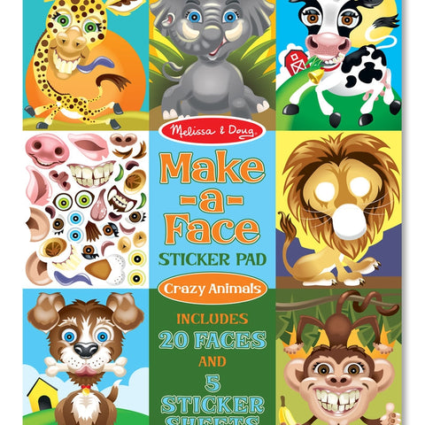 Make a Face Sticker Pad - Crazy Animals